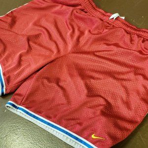 Vintage 90s L Nike Womens Basketball Shorts - Red Mesh w Blue Stripe